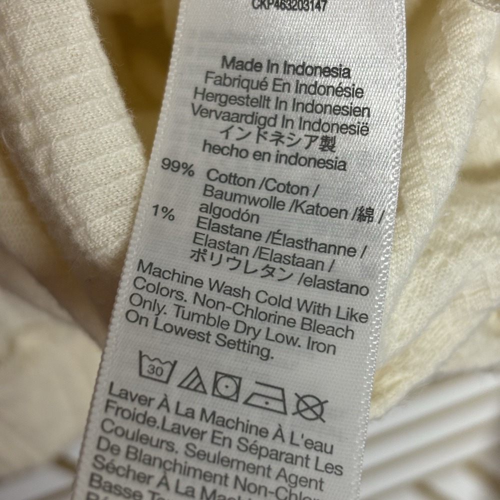 Madewell cropped ivory knit cottagecore top boho ruched minimalist oversized sml - Picture 6 of 10